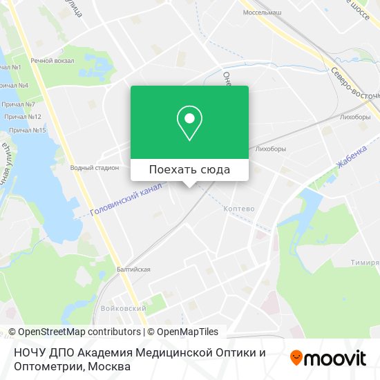 Карта НОЧУ ДПО Академия Медицинской Оптики и Оптометрии