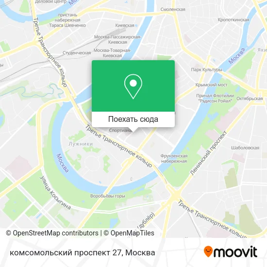 Карта комсомольский проспект 27