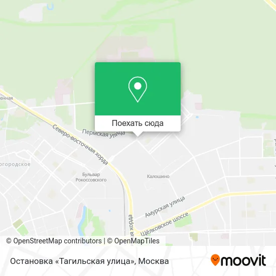 Карта Остановка «Тагильская улица»