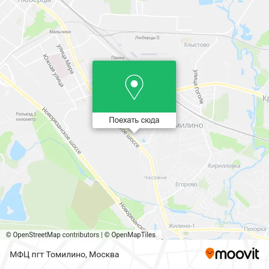Карта МФЦ пгт Томилино