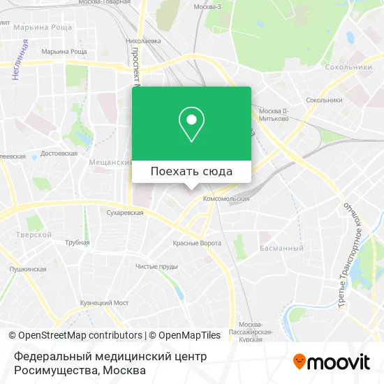 Карта Федеральный медицинский центр Росимущества