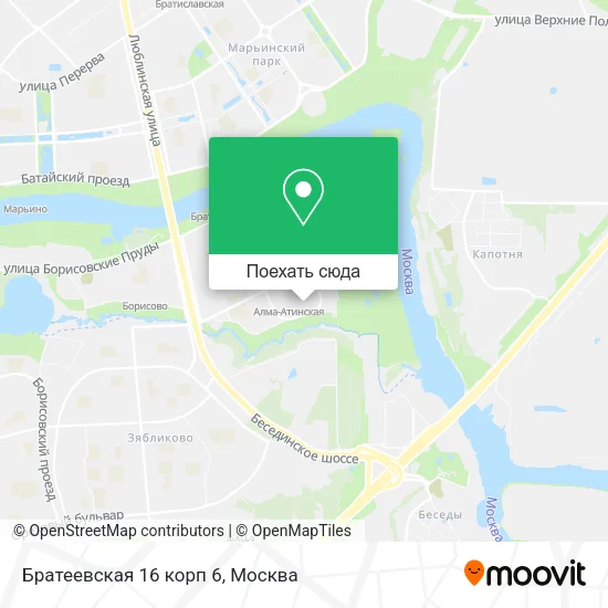 Карта Братеевская 16 корп 6