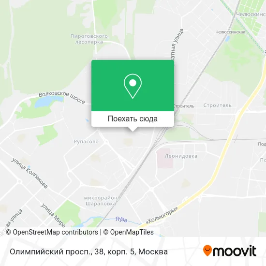 Карта Олимпийский просп., 38, корп. 5