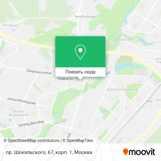 Карта пр. Шокальского, 67, корп. 1