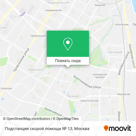 Карта Подстанция скорой помощи № 13
