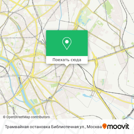 Карта Трамвайная остановка Библиотечная ул.