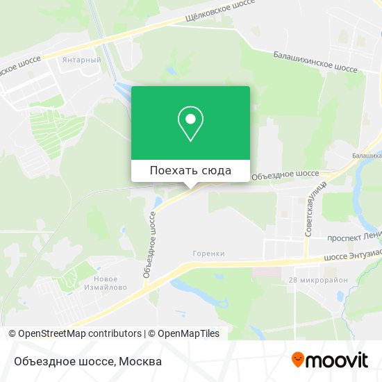 Карта Объездное шоссе