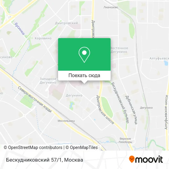 Карта Бескудниковский 57/1