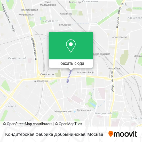 Карта Кондитерская фабрика Добрынинская