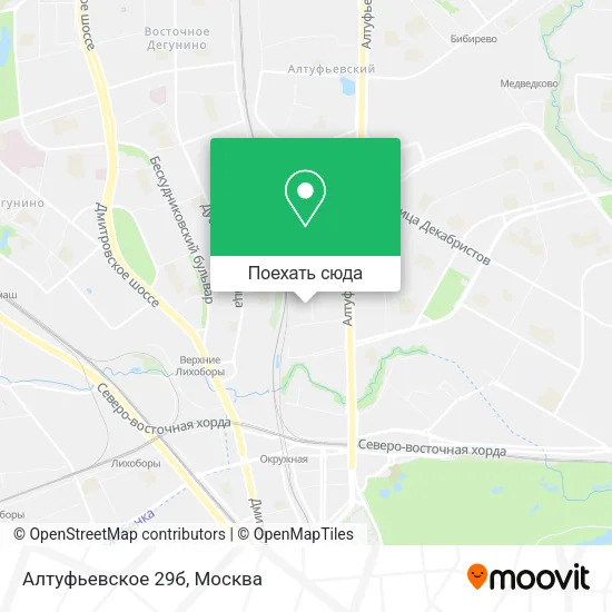 Карта Алтуфьевское 29б
