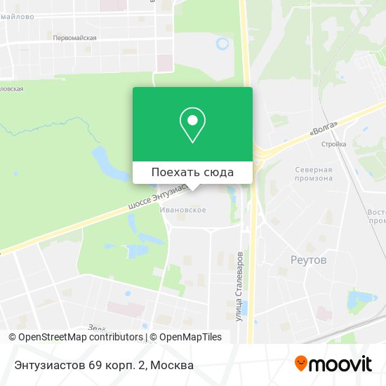 Карта Энтузиастов 69 корп. 2