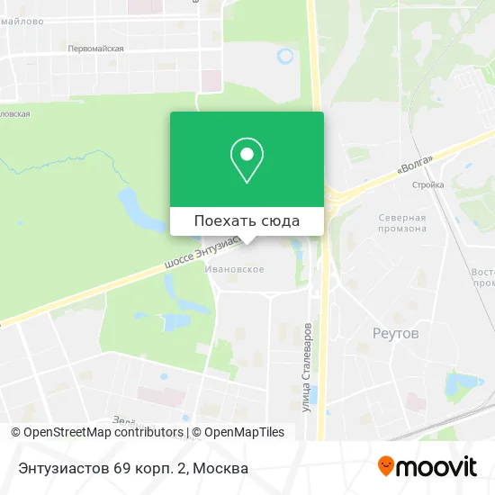 Карта Энтузиастов 69 корп. 2