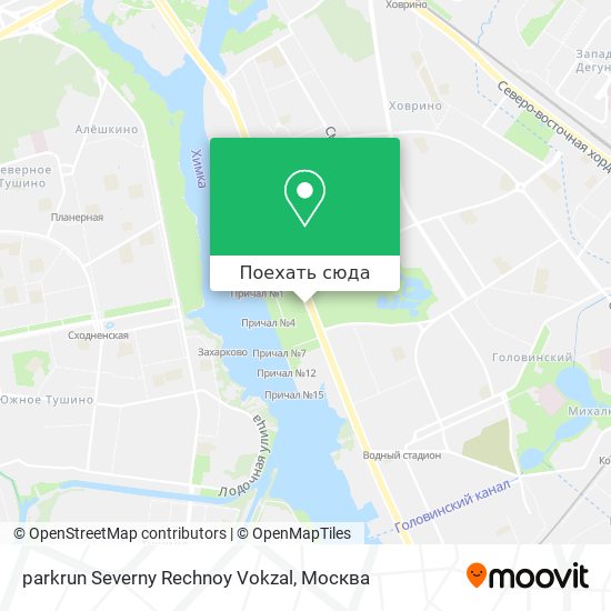 Карта parkrun Severny Rechnoy Vokzal