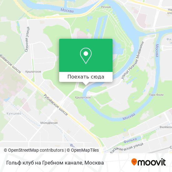 Карта Гольф клуб на Гребном канале