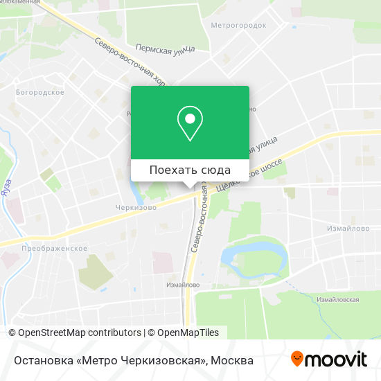 Карта Остановка «Метро Черкизовская»