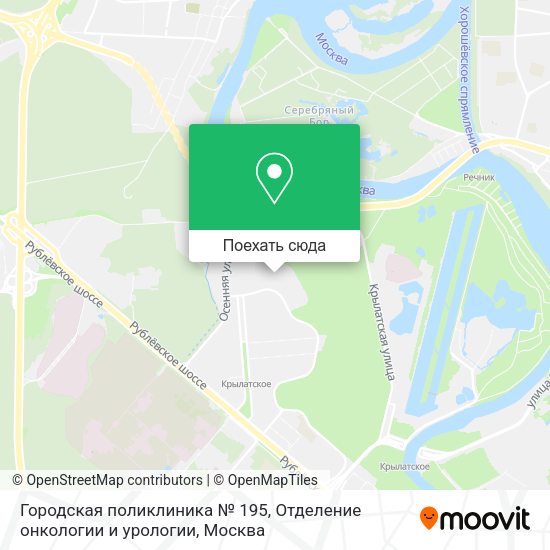 Карта Городская поликлиника № 195, Отделение онкологии и урологии