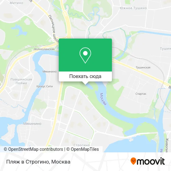 Карта Пляж в Строгино
