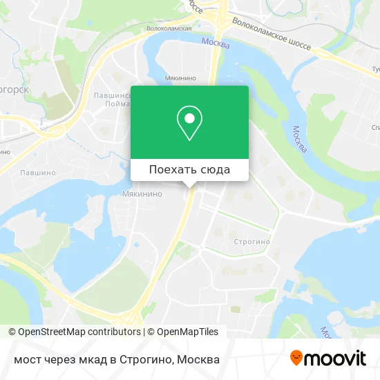 Карта мост через мкад в Строгино