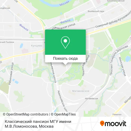 Карта Классический пансион МГУ имени М.В.Ломоносова