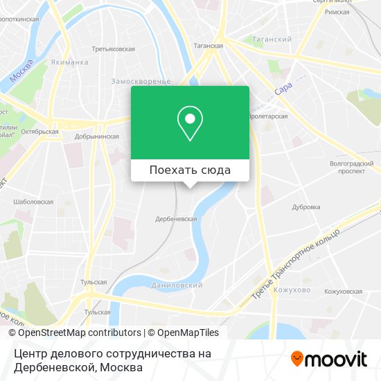 Карта Центр делового сотрудничества на Дербеневской