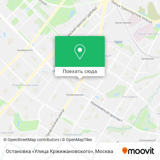 Карта Остановка «Улица Кржижановского»