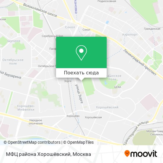 Карта МФЦ района Хорошёвский