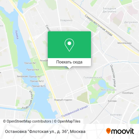 Карта Остановка "Флотская ул., д. 36"