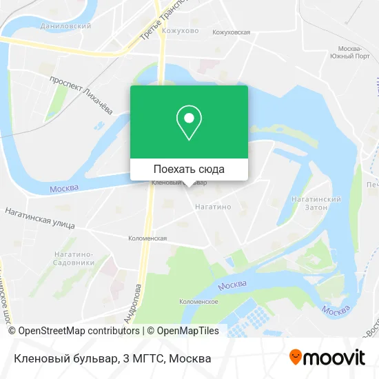 Карта Кленовый бульвар, 3 МГТС
