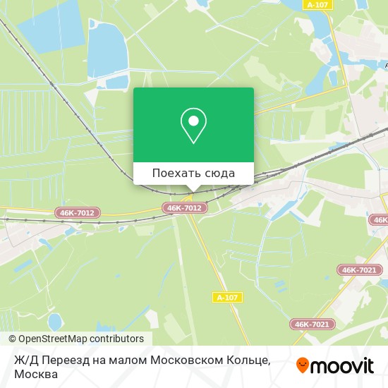Карта Ж / Д Переезд на малом Московском Кольце