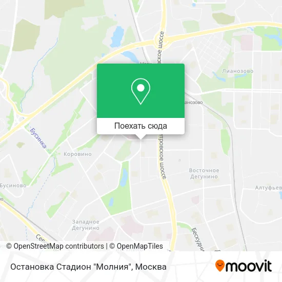 Карта Остановка Стадион "Молния"