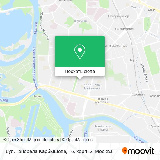 Карта бул. Генерала Карбышева, 16, корп. 2