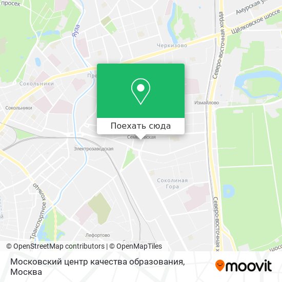 Карта Московский центр качества образования