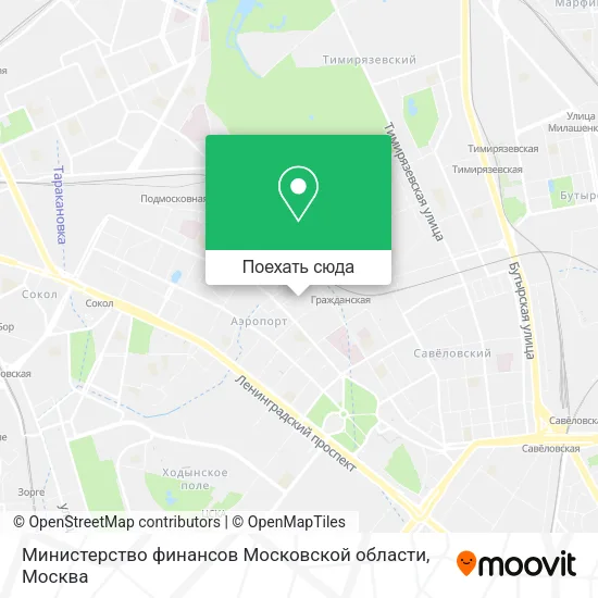 Карта Министерство финансов Московской области