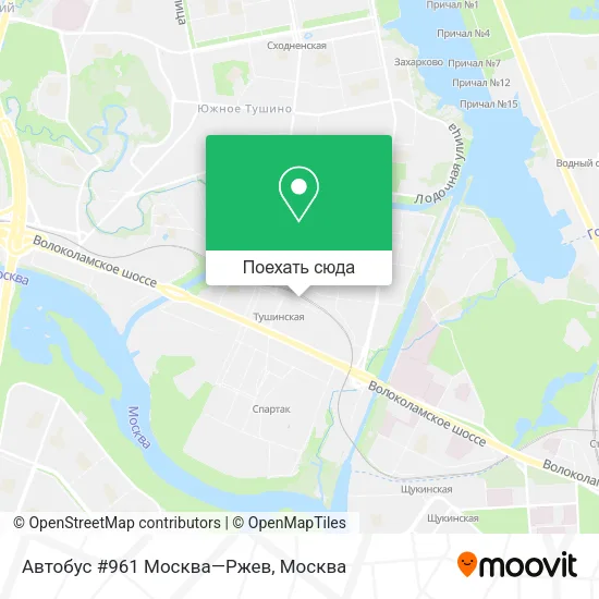 Карта Автобус #961 Москва—Ржев