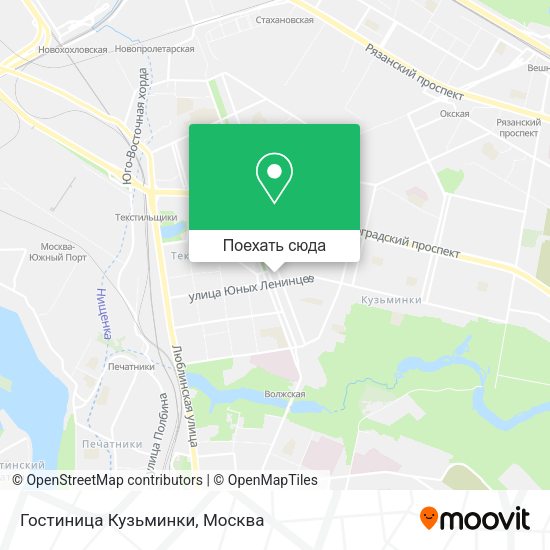 Карта Гостиница Кузьминки