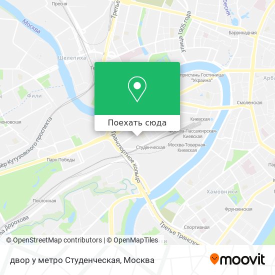 Карта двор у метро Студенческая