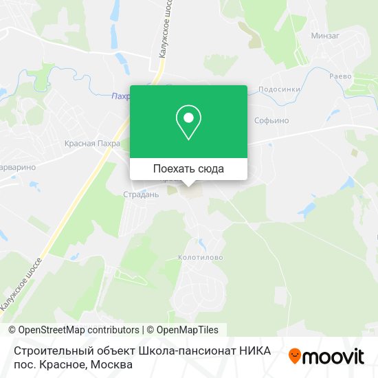 Карта Строительный объект Школа-пансионат НИКА пос. Красное