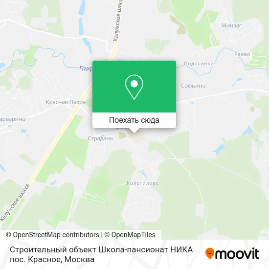 Карта Строительный объект Школа-пансионат НИКА пос. Красное
