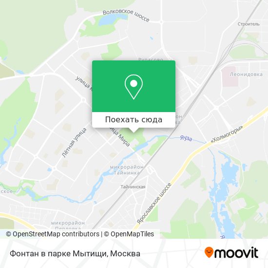 Карта Фонтан в парке Мытищи