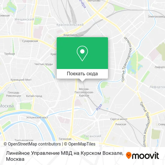 Карта Линейное Управление МВД на Курском Вокзале