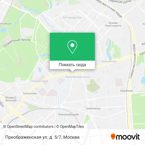 Карта Преображенская ул. д. 5/7