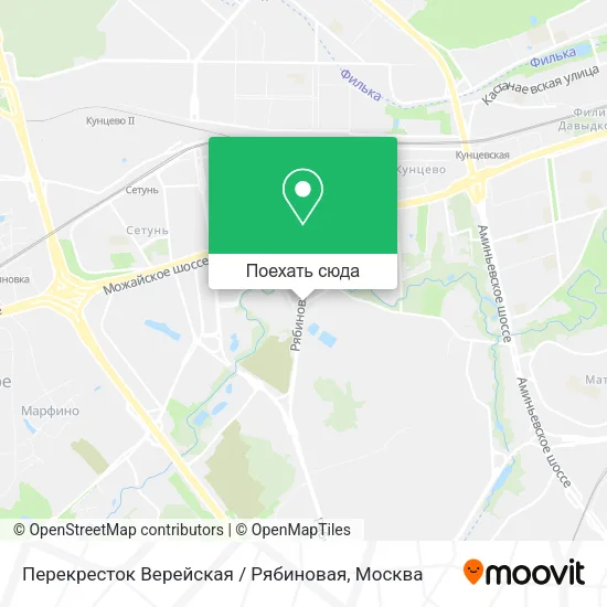Карта Перекресток Верейская / Рябиновая