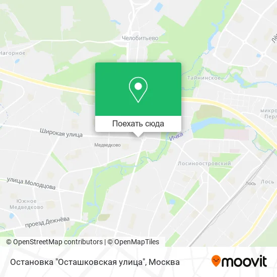 Карта Остановка "Осташковская улица"