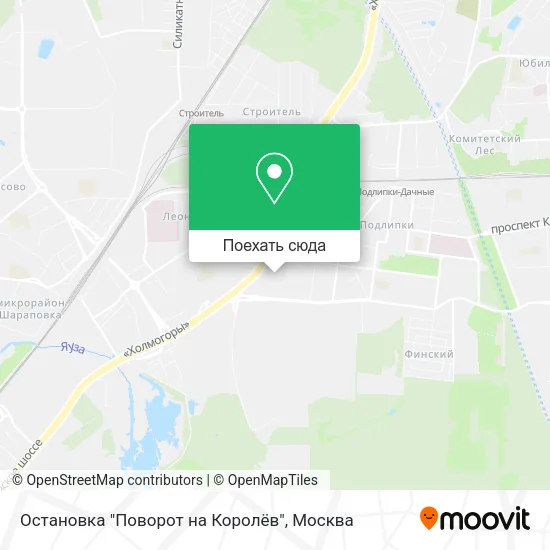 Карта Остановка "Поворот на Королёв"