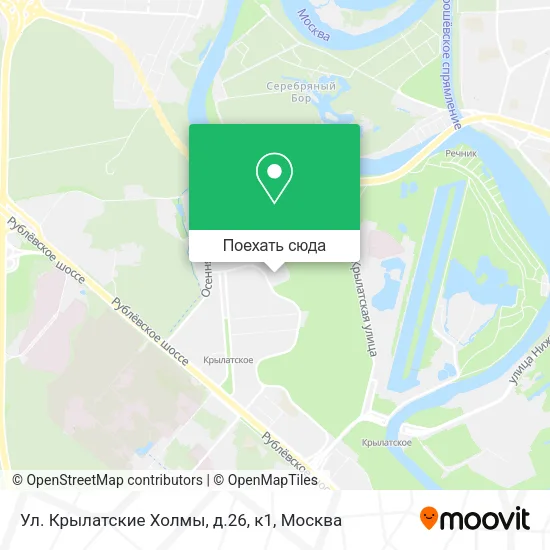 Карта Ул. Крылатские Холмы,  д.26, к1