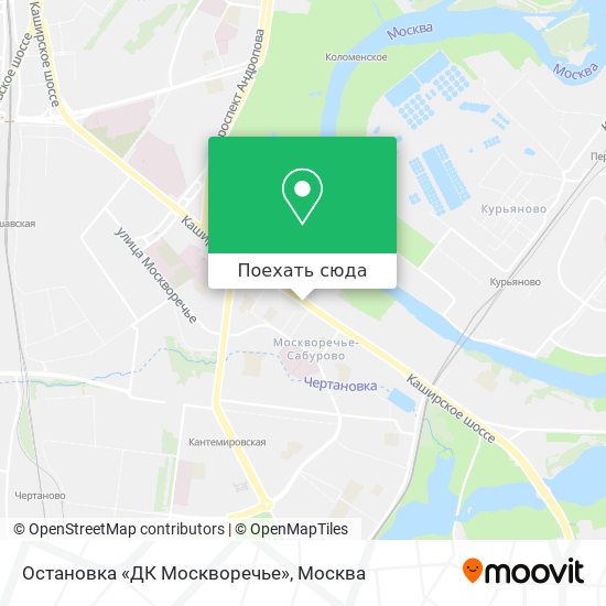 Карта Остановка «ДК Москворечье»