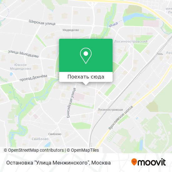 Карта Остановка "Улица Менжинского"