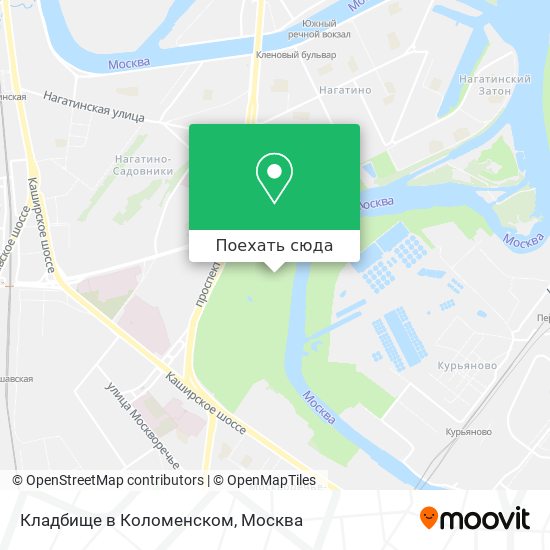 Карта Кладбище в Коломенском