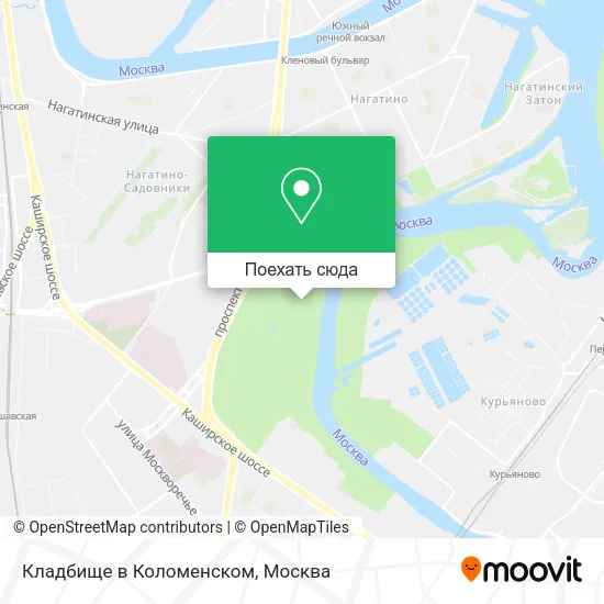 Карта Кладбище в Коломенском