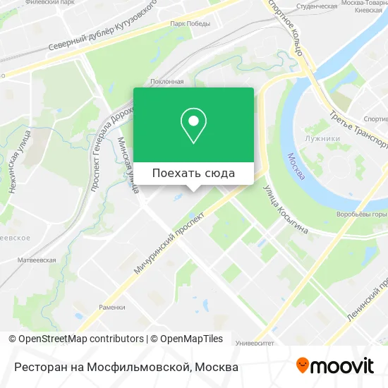 Карта Ресторан на Мосфильмовской